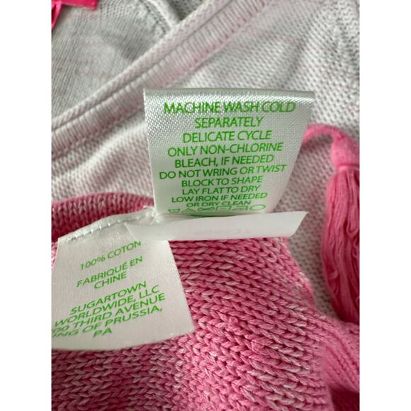 Lilly Pultizer Size M Ombre V Neck Outdoor Casual Sweater Pink Long Sleeve - Picture 7 of 8